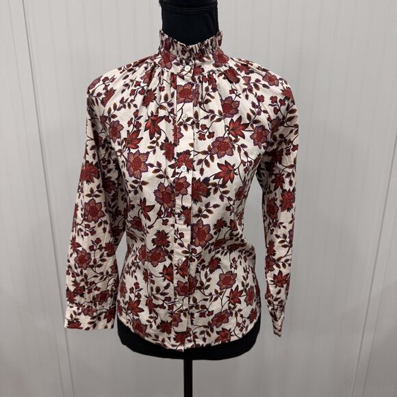 Larogue Tops - Laroque Original Women's XS Multicolor Floral Autumn Vine Perry Button-Front Top